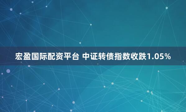 宏盈国际配资平台 中证转债指数收跌1.05%
